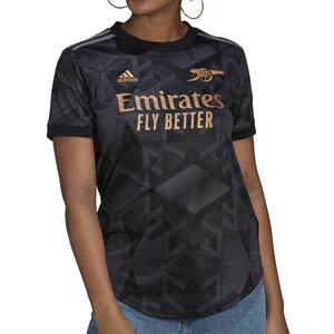Camiseta adidas 2a Arsenal mujer 2022 2023 - Camiseta de mujer de la segunda equipación adidas del Arsenal FC 2022 2023 - negra