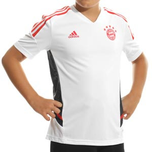Camiseta adidas Bayern niño entrenamiento - Camiseta de entrenamineto infantil para jugadores adidas del Bayern de Múnich - blanca