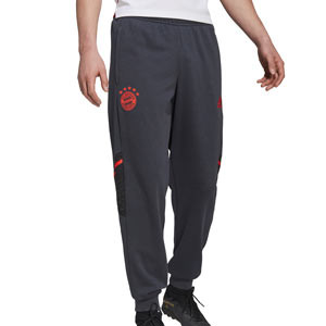 Pantalón algodón adidas Bayern - Pantalón largo de algodón de paseo para jugadores adidas del Bayern de Múnich - gris