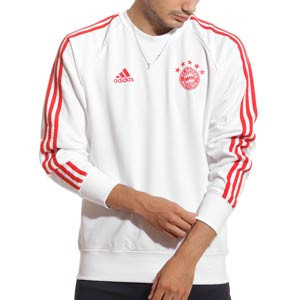 Sudadera algodón adidas Bayern - Sudadera de algodón de paseo para jugadores adidas del Bayern de Múnich - blanca