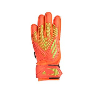 adidas Predator Match FingerSave J - Guantes de portero infantiles con protecciones adidas corte positivo - rojos anaranjados