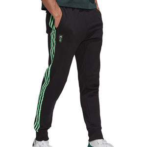 Pantalón adidas Real Madrid Life Style - Pantalón largo de algodón de paseo adidas del Real Madrid CF - negro, verde