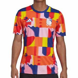 Camiseta adidas Bélgica pre-match - Camiseta de calentamiento pre-partido adidas de la selección belga - multicolor