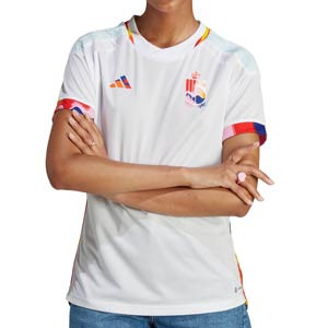 Camiseta adidas 2a Bélgica mujer 2022 2023 - Camiseta segunda equipación mujer adidas de la selección belga para la temporada 2022 2023 - blanca