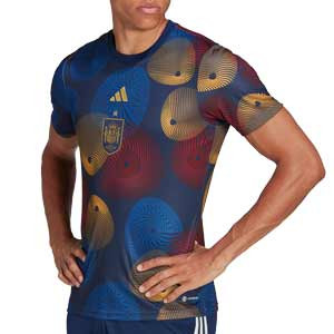 Camiseta adidas España pre-match - Camiseta de calentamiento pre-partido adidas de la selección española - azul marino