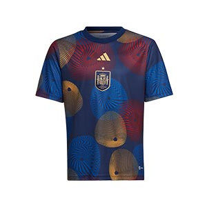 Camiseta adidas España niño pre-match - Camiseta de calentamiento pre-partido infantil adidas de la selección española - azul marino