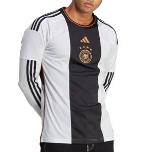Camiseta manga larga adidas Alemania 2022 2023 - Camiseta primera equipación de manga larga adidas de la selección alemana 2022 2023 - blanca, negra