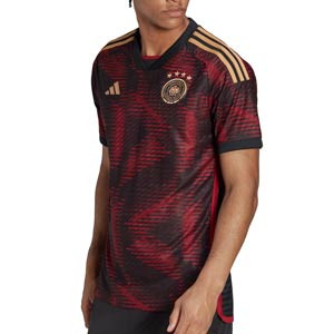 Camiseta adidas 2a Alemania 2022 2023 authentic - Camiseta auténtica segunda equipación adidas de la selección alemana 2022 2023 - negra, granate