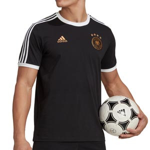 Camiseta adidas Alemania DNA 3 Stripes - Camiseta de algodón adidas de la selección alemana - negra