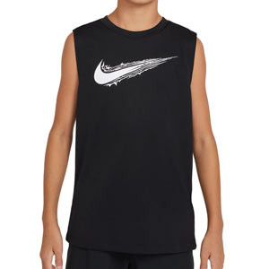 Camiseta sin mangas Nike niño Dri-Fit HBR - Camiseta sin mangas para entrenamiento de fútbol Nike - negra