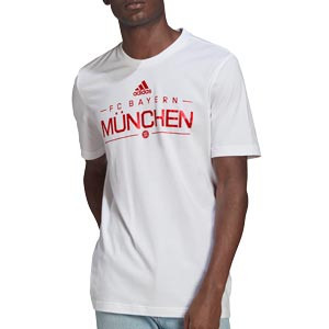 Camiseta adidas Bayern Graphic - Camiseta de algodón adidas del Bayern de Munich - blanca