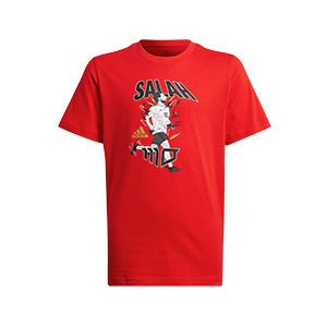 Camiseta adidas Salah niño - Camiseta de algodón infantil adidas de Mohamed Salah - roja