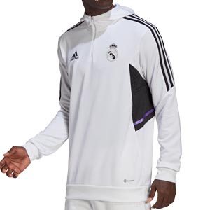 Sudadera adidas Real Madrid Hoodie - Sudadera con capucha de paseo adidas del Real Madrid CF - blanca