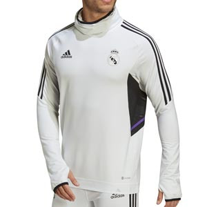Sudadera adidas Real Madrid entrenamiento Pro - Sudadera de entrenamiento profesional para jugadores adidas del Real Madrid CF - blanca