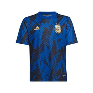 Camiseta adidas Argentina niño pre-match - Camiseta infantil calentamieno pre-partido adidas de la selección Argentina - azul, negra