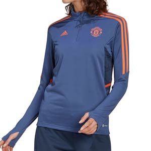 Sudadera adidas United mujer entrenamiento - Sudadera de entrenamiento para jugadoras adidas del Manchester United - azul marino
