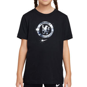 Camiseta Nike Chelsea niño Crest - Camiseta de manga corta infantil de algodón Nike del Chelsea - negra