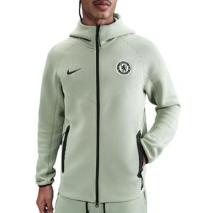 Sudadera con capucha Nike Chelsea Tech Fleece WindRunner - Sudadera cortavientos con capucha Nike del Chelsea - verde claro