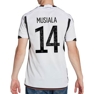 Camiseta adidas Alemania Musiala 2022 2023 - Camiseta primera equipación adidas de la selección alemana de Jamal Musiala 2022 2023 - blanca, negra