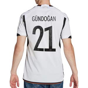Camiseta adidas Alemania Gündogan 2022 2023 - Camiseta primera equipación adidas de la selección alemana de Gündogan 2022 2023 - blanca, negra