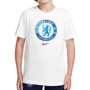 Camiseta Nike Chelsea niño Crest - Camiseta de manga corta infantil de algodón Nike del Chelsea - blanca