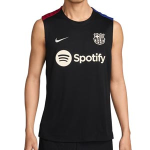 Camiseta sin mangas Nike Barcelona entrenamiento DF Strike - Camiseta sin mangas de entrenamiento Nike del FC Barcelona - negra