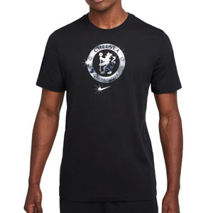 Camiseta Nike Chelsea Crest - Camiseta de manga corta de algodón Nike del Chelsea - negra