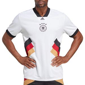 Camiseta adidas Alemania Icon - Camiseta de paseo adidas de la selección alemana - blanca, negra