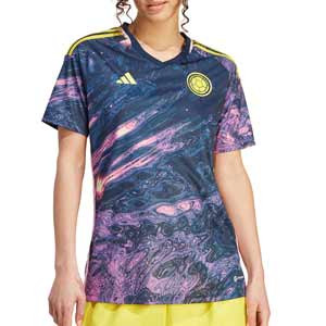 Camiseta adidas 2a Colombia mujer WWC 2023 - Camiseta de la segunda equipación adidas de la selección de Colombia para el Mundial de fútbol femenino de 2023 - azul marino, rosa