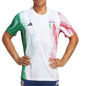 Camiseta adidas Italia pre-match - Camiseta de calentamiento pre-partido adidas de la selección italiana - blanca