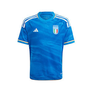 Camiseta adidas Italia niño 2023 - Camiseta primera equipación infantil adidas de la selección italiana 2023 - azul