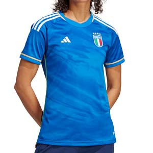 Camiseta adidas Italia mujer 2023 - Camiseta primera equipación para mujer adidas de la selección italiana 2023 - azul