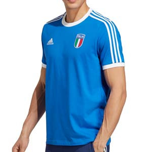 Camiseta adidas Italia DNA 3S - Camiseta de algodón adidas de la selección italiana - azul