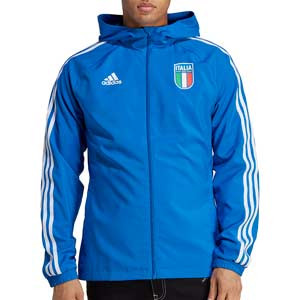 Chaqueta adidas Italia Windbreaker - Chaqueta cortavientos adidas de la selección italiana - azul