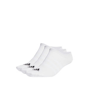 Pack calcetines invisibles adidas finos 3 pares - Pack de 3 calcetines invisibles adidas finos - blancos
