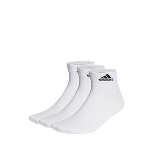Pack calcetines tobilleros adidas finos 3 pares - Pack de 3 calcetines tobilleros adidas finos - blancos