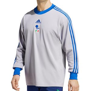 Camiseta adidas Italia portero Icon - Camiseta manga larga retro de portero adidas de la selección italiana - gris