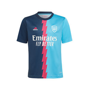 Camiseta adidas Arsenal pre-match niño - Camiseta de calentamiento pre-partido infantil adidas del Arsenal FC - azul