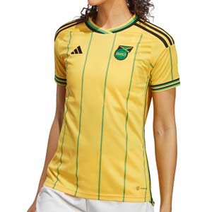 Camiseta adidas Jamaica 2023 mujer - Camiseta primera equipación de mujer adidas de la selección jamaicana 2023 - amarilla