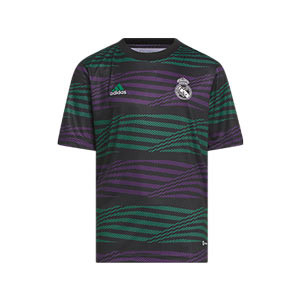 Camiseta adidas Real Madrid pre-match niño - Camiseta de calentamiento pre-partido infantil adidas del Real Madrid CF - negra, verde