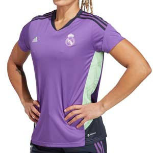 Camiseta adidas Real Madrid entrenamiento mujer - Camiseta de entrenamiento para mujer adidas del Real Madrid CF - púrpura