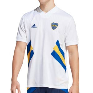Camiseta adidas Boca Juniors Icon - Camiseta retro de paseo adidas del Boca Juniors - blanca