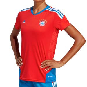 Camiseta adidas Bayern entrenamiento mujer - Camiseta de entrenamiento de mujer adidas del Bayern de Múnich - roja