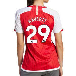 Camiseta adidas Arsenal mujer Havertz 2023 2024 - Camiseta primera equipacion mujer adidas Arsenal Havertz 2023 2024 - roja, blanca 