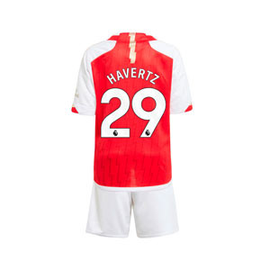 Equipación adidas Arsenal niño pequeño Havertz 2023 2024 - Conjunto primera equipación infantil Havertz adidas Arsenal 2023 2024 - roja, blanca