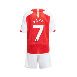 Conjunto adidas Arsenal niño pequeño Saka 2023 2024 - Conjunto primera equipación infantil Saka adidas Arsenal 2023 2024 - roja, blanca