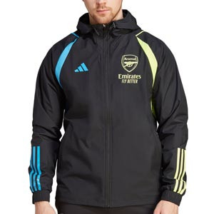 Chaqueta adidas Arsenal All Weather - Chaqueta cortavientos con capucha adidas del Arsenal FC - negra
