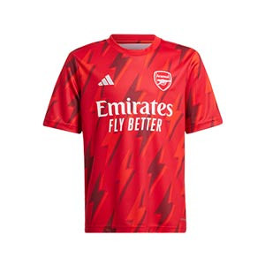 Camiseta adidas Arsenal pre-match niño - Camiseta calentamieno pre-partido infantil adidas del Arsenal FC - roja