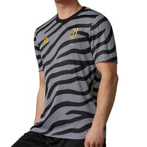 Camiseta adidas Juventus pre-match - Camiseta calentamieno pre-partido adidas de la Juventus FC - negra, blanca