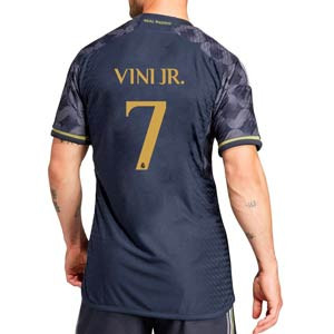 Camisetas adidas 2a Real Madrid Vinicius Jr 23 24 authentic - Camiseta segunda equipación auténtica adidas de Vinicius Jr del Real Madrid CF 2023 2024 - azul marino